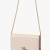 Chloé Iconic Klappengeldbörse an Kette aus glänzendem Leder