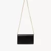 Chloé Iconic Klappengeldbörse an Kette aus glänzendem Leder