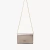 Chloé Iconic Klappengeldbörse an Kette aus metallisiertem Leder