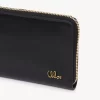 Chloé Iconic lange Geldbörse mit Reißverschluss aus glänzendem Leder