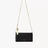 Chloé Spin Flap-Geldbörse mit Kette aus genarbtem Leder Chloé Spin Flap-Geldbörse mit Kette aus genarbtem Leder