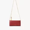 Chloé Spin Flap-Geldbörse mit Kette aus genarbtem Leder Chloé Spin Flap-Geldbörse mit Kette aus genarbtem Leder