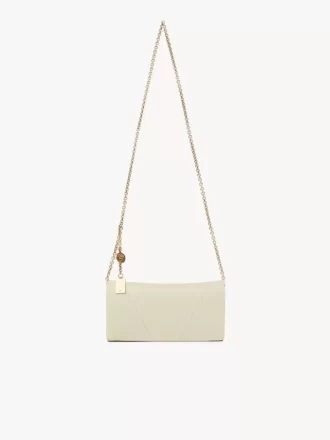 Chloé Spin Flap-Geldbörse mit Kette aus genarbtem Leder