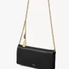Chloé Spin Flap-Geldbörse mit Kette aus genarbtem Leder Chloé Spin Flap-Geldbörse mit Kette aus genarbtem Leder