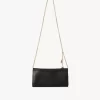 Chloé Spin Flap-Geldbörse mit Kette aus genarbtem Leder Chloé Spin Flap-Geldbörse mit Kette aus genarbtem Leder