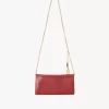 Chloé Spin Flap-Geldbörse mit Kette aus genarbtem Leder Chloé Spin Flap-Geldbörse mit Kette aus genarbtem Leder