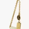 Chloé Spin Flap-Geldbörse mit Kette aus genarbtem Leder Chloé Spin Flap-Geldbörse mit Kette aus genarbtem Leder