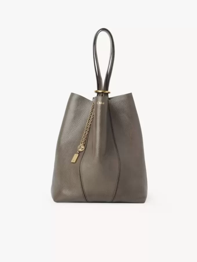 Chloé Spin Tote Bag aus genarbtem Leder Chloé Spin Tote Bag aus genarbtem Leder