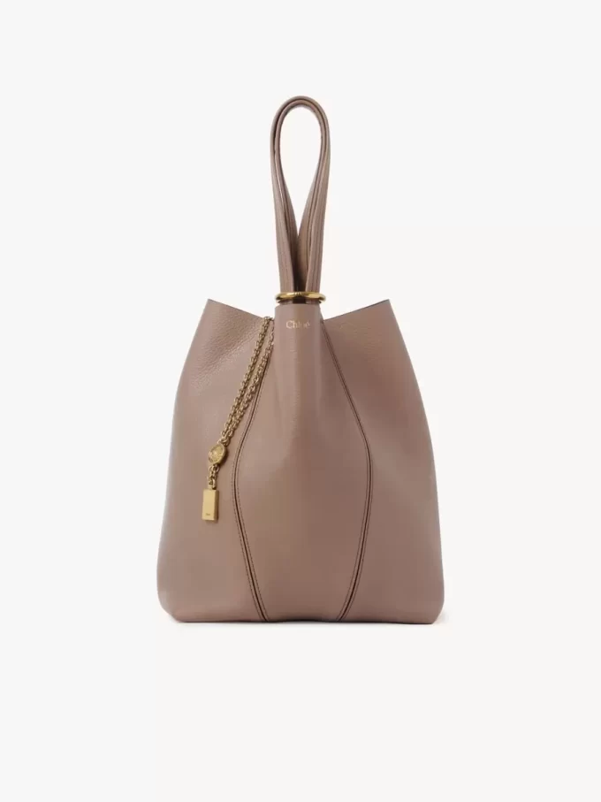 Chloé Spin Tote Bag aus genarbtem Leder Chloé Spin Tote Bag aus genarbtem Leder