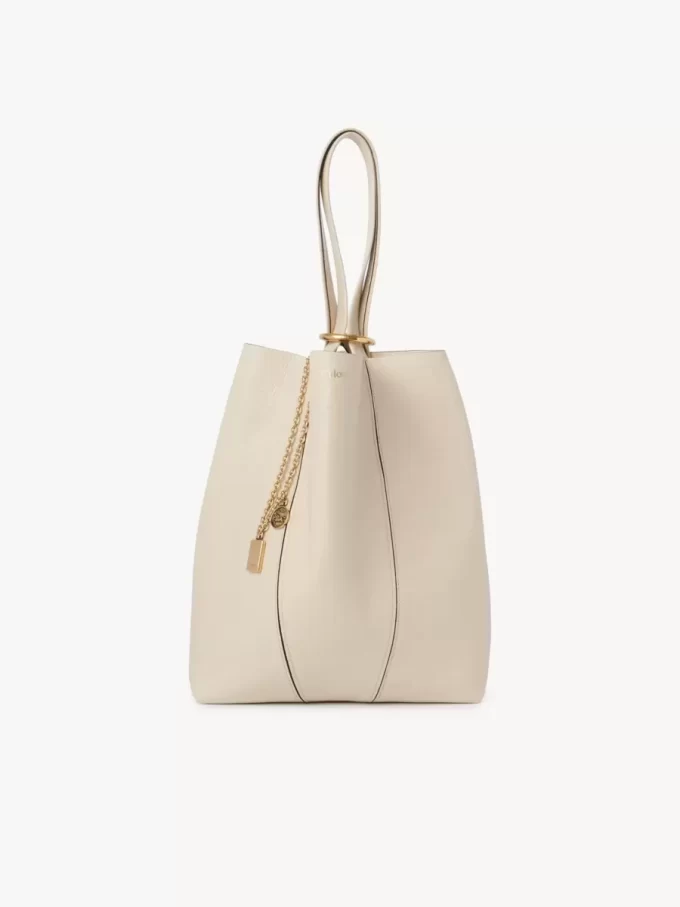 Chloé Spin Tote Bag aus genarbtem Leder Chloé Spin Tote Bag aus genarbtem Leder
