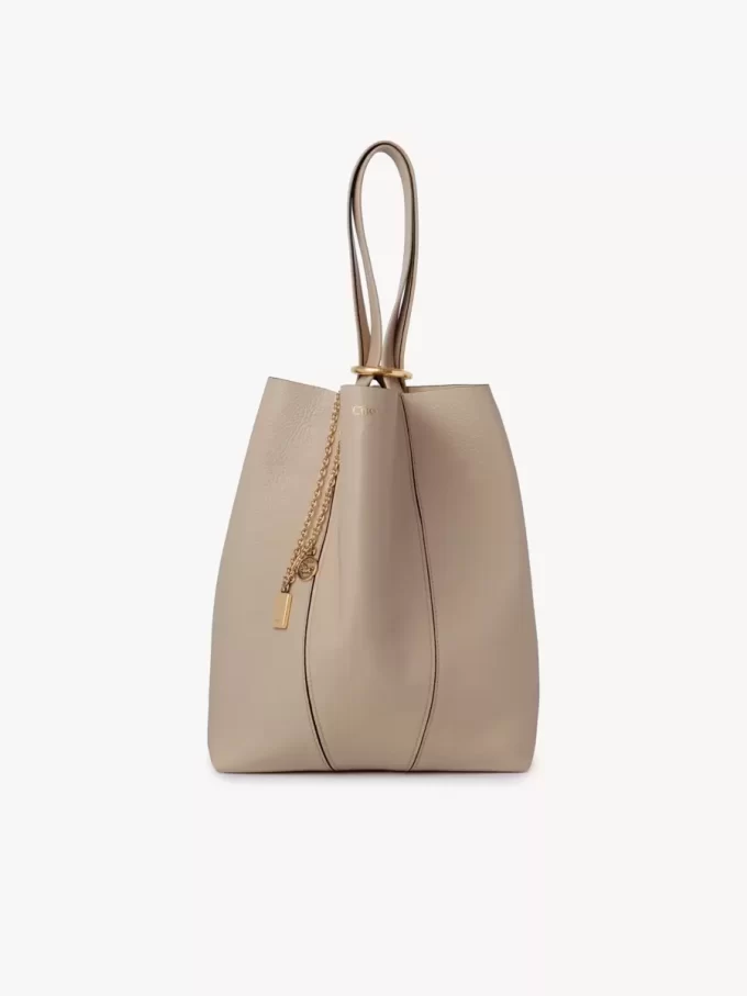 Chloé Spin Tote Bag aus genarbtem Leder Chloé Spin Tote Bag aus genarbtem Leder