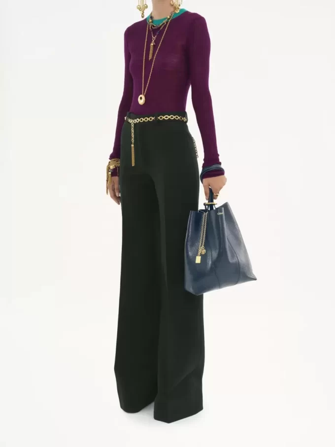 Chloé Spin Tote Bag aus genarbtem Leder Chloé Spin Tote Bag aus genarbtem Leder