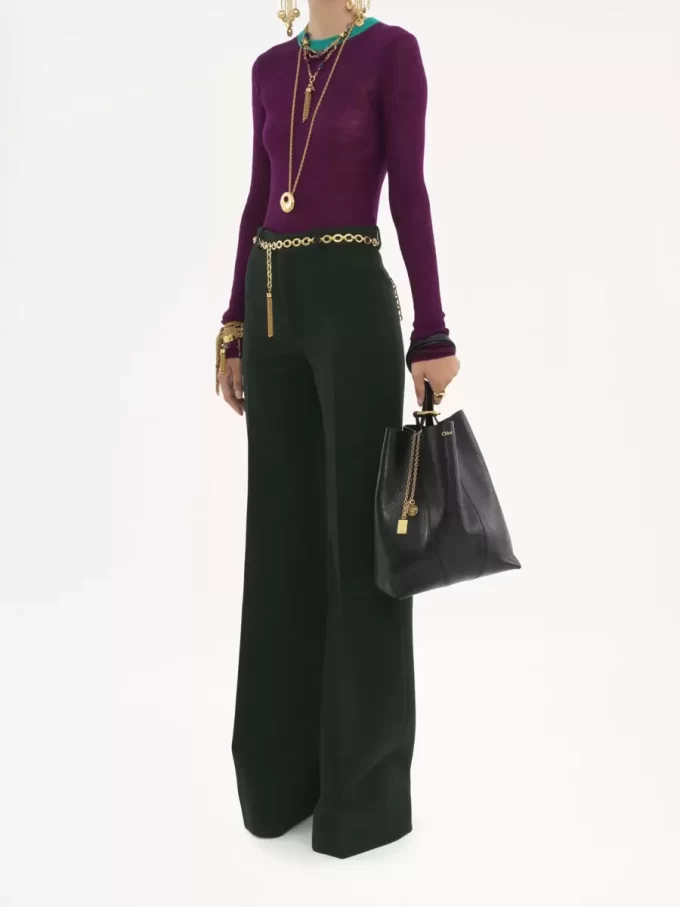 Chloé Spin Tote Bag aus genarbtem Leder