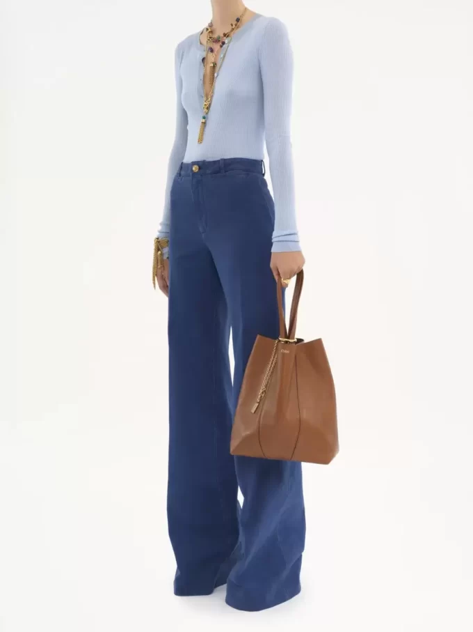 Chloé Spin Tote Bag aus genarbtem Leder