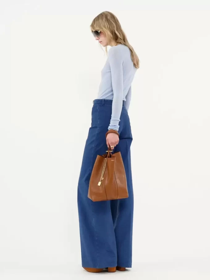 Chloé Spin Tote Bag aus genarbtem Leder