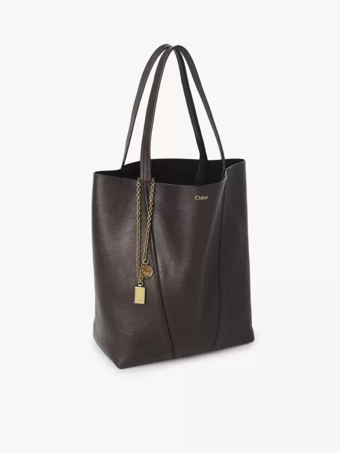 Chloé Spin Tote Bag aus genarbtem Leder