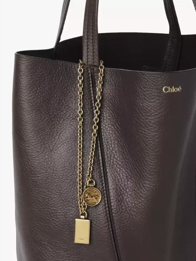 Chloé Spin Tote Bag aus genarbtem Leder