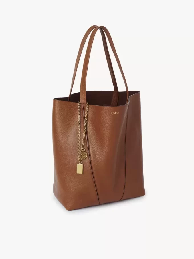 Chloé Spin Tote Bag aus genarbtem Leder