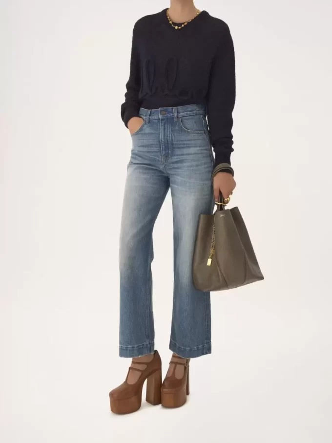 Chloé Spin Tote Bag aus genarbtem Leder Chloé Spin Tote Bag aus genarbtem Leder