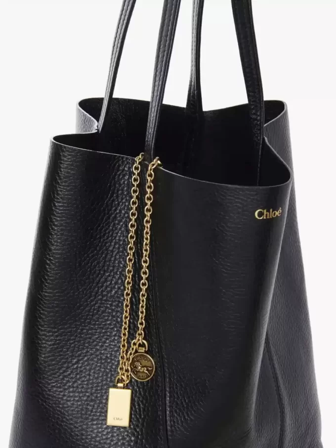 Chloé Spin Tote Bag aus genarbtem Leder