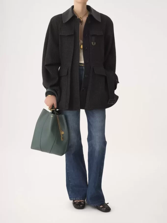 Chloé Spin Tote Bag aus genarbtem Leder Chloé Spin Tote Bag aus genarbtem Leder