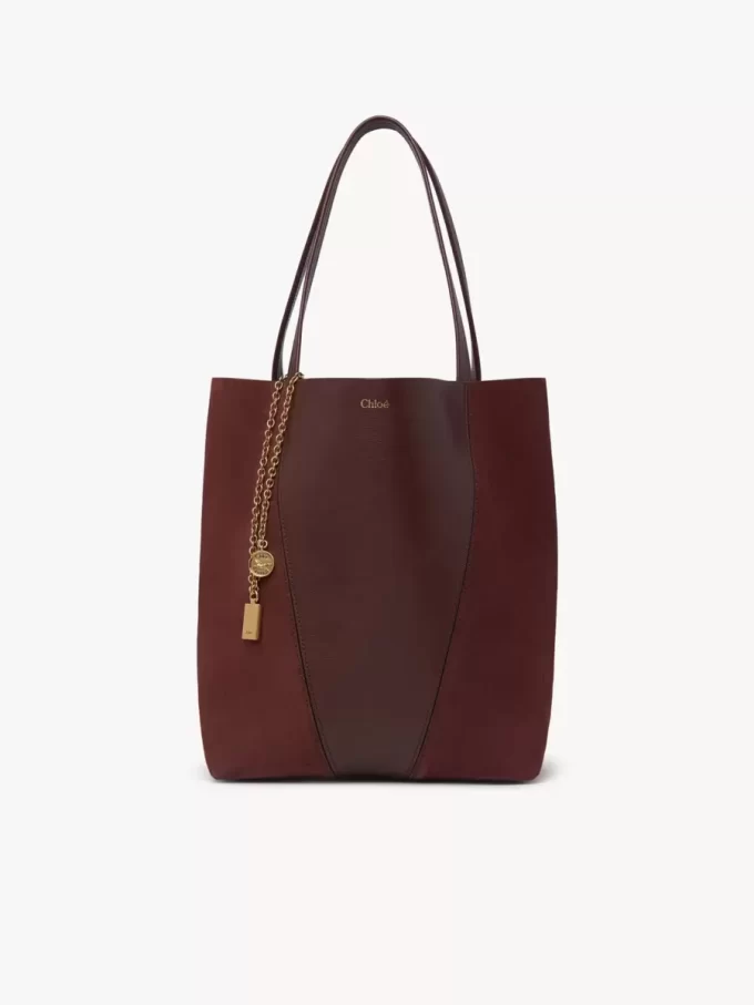 Chloé Spin Tote Bag aus genarbtem Leder und Wildleder Chloé Spin Tote Bag aus genarbtem Leder und Wildleder