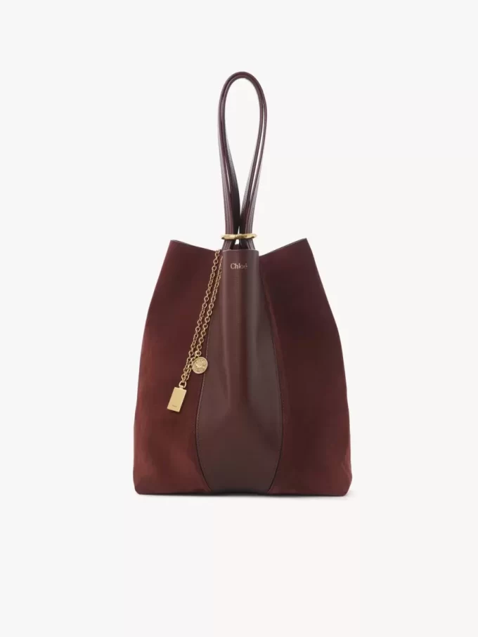Chloé Spin Tote Bag aus genarbtem Leder und Wildleder Chloé Spin Tote Bag aus genarbtem Leder und Wildleder