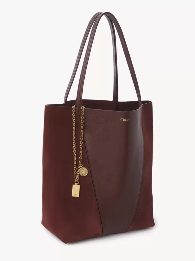Chloé Spin Tote Bag aus genarbtem Leder und Wildleder Chloé Spin Tote Bag aus genarbtem Leder und Wildleder