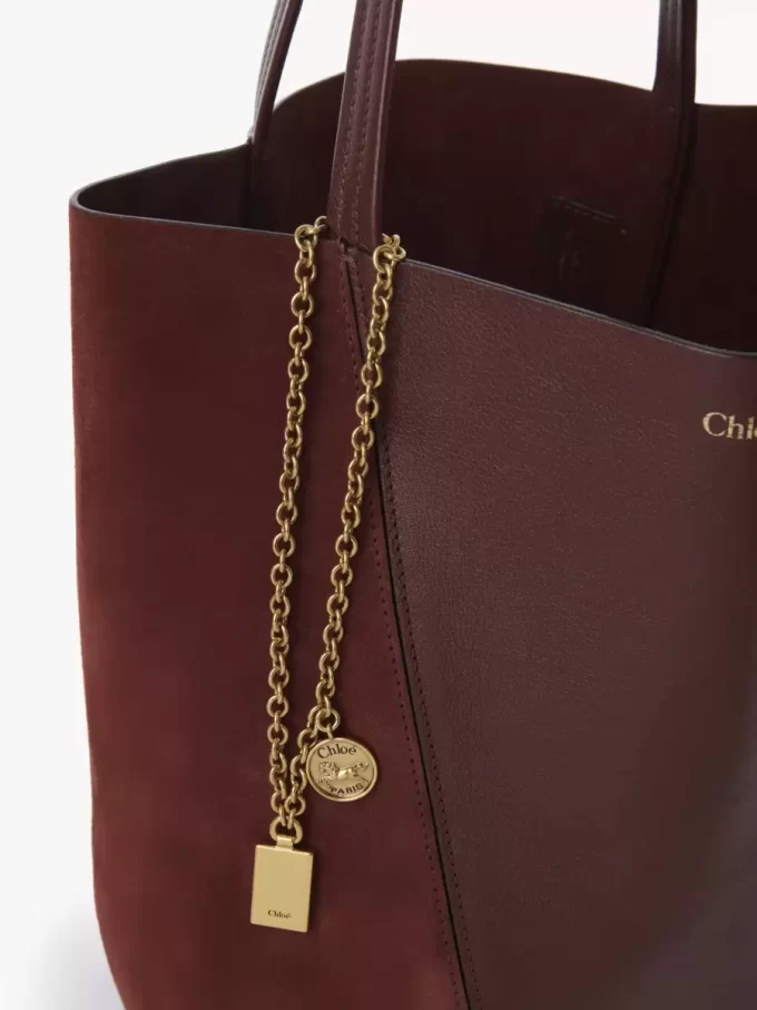 Chloé Spin Tote Bag aus genarbtem Leder und Wildleder Chloé Spin Tote Bag aus genarbtem Leder und Wildleder