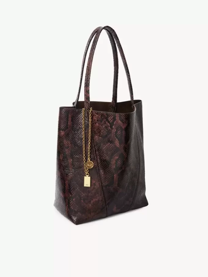 Chloé Spin Tote Bag aus Leder mit Python-Effekt Chloé Spin Tote Bag aus Leder mit Python-Effekt