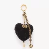 Chloé Symbols Heart Shearling Taschenanhänger aus Messing Chloé Symbols Heart Shearling Taschenanhänger aus Messing