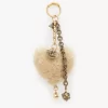 Chloé Symbols Heart Shearling Taschenanhänger aus Messing Chloé Symbols Heart Shearling Taschenanhänger aus Messing