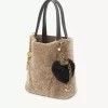 Chloé Symbols Heart Shearling Taschenanhänger aus Messing Chloé Symbols Heart Shearling Taschenanhänger aus Messing