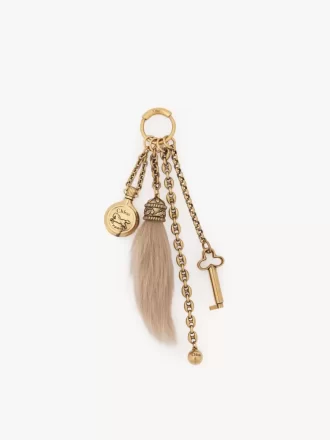 Chloé Symbols Taschenanhänger aus Messing und Lammfell