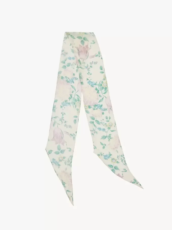 Der Chloé Peonies Bandeau-Schal aus Seidencharmeuse Der Chloé Peonies Bandeau-Schal aus Seidencharmeuse