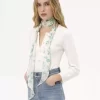 Der Chloé Peonies Bandeau-Schal aus Seidencharmeuse Der Chloé Peonies Bandeau-Schal aus Seidencharmeuse