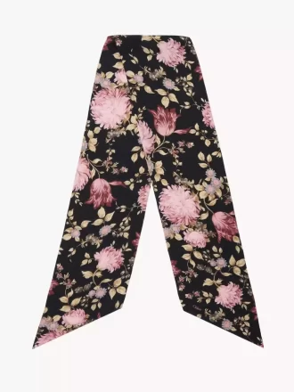 Der Chloé Peonies breiter Bandeau-Schal aus Seidencharmeuse