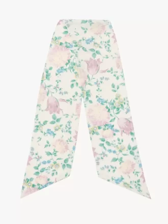 Der Chloé Peonies breiter Bandeau-Schal aus Seidencharmeuse