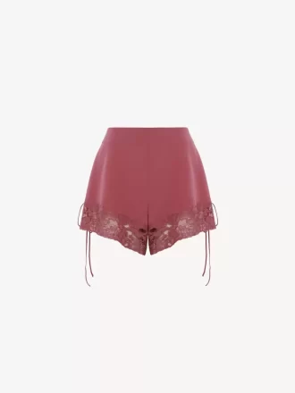 Dessous-Shorts aus Crêpe de Chine mit Spitzenbesatz