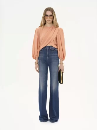 High-Rise-Flare-Jeans aus Denim