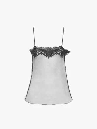 Figurbetontes Tanktop aus bestickter Spitze