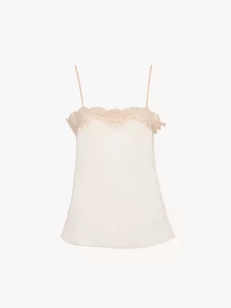 Figurbetontes Tanktop aus bestickter Spitze