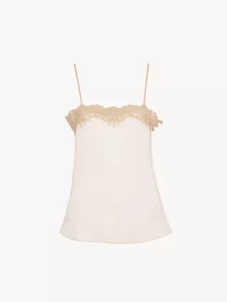 Figurbetontes Tanktop aus bestickter Spitze