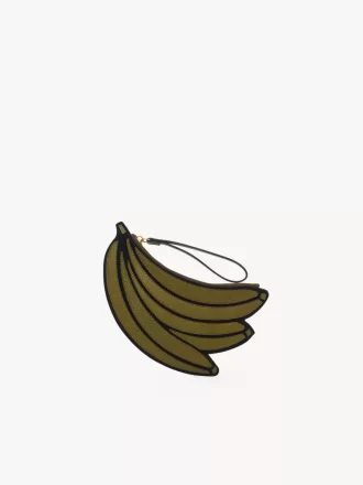 Flache Tasche „Banane“ aus genarbtem Leder