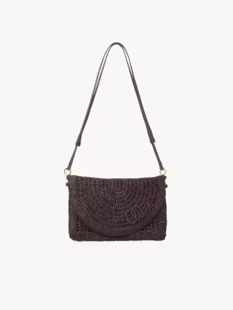 Flache Tasche „Summer Banana“ mit Riemen aus Bast