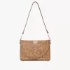 Flache Tasche „Summer Banana“ mit Riemen aus Bast Flache Tasche „Summer Banana“ mit Riemen aus Bast