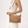 Flache Tasche „Summer Banana“ mit Riemen aus Bast Flache Tasche „Summer Banana“ mit Riemen aus Bast
