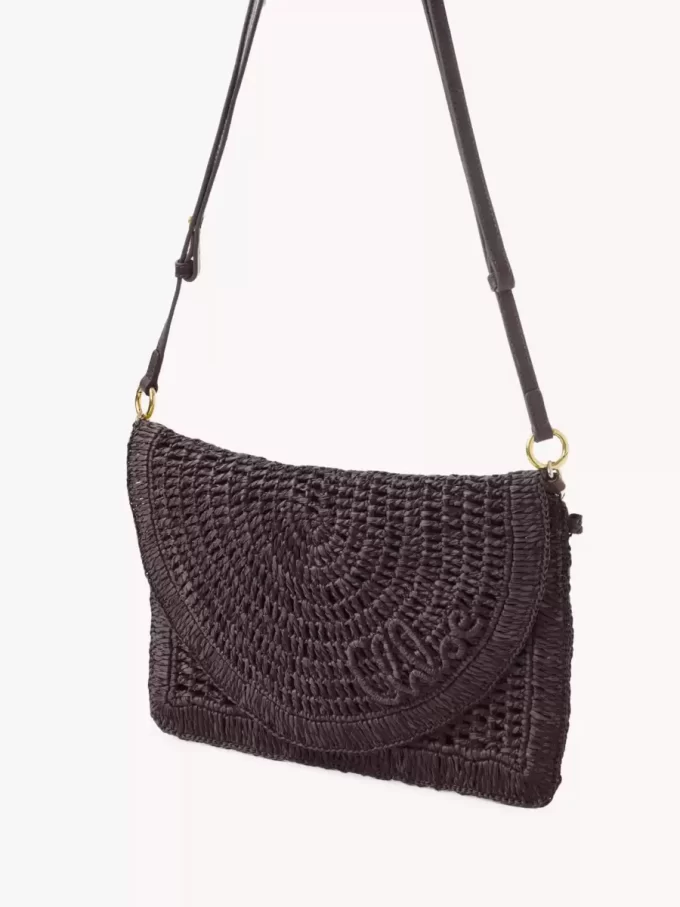Flache Tasche „Summer Banana“ mit Riemen aus Bast Flache Tasche „Summer Banana“ mit Riemen aus Bast