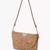 Flache Tasche „Summer Banana“ mit Riemen aus Bast Flache Tasche „Summer Banana“ mit Riemen aus Bast