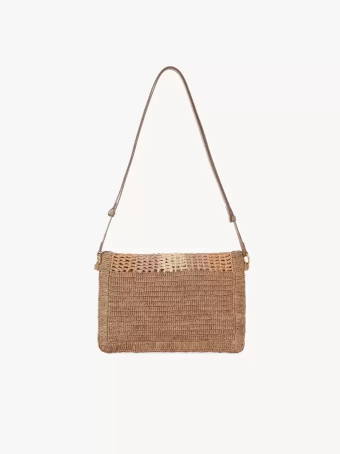 Flache Tasche „Summer Banana“ mit Riemen aus Bast Flache Tasche „Summer Banana“ mit Riemen aus Bast